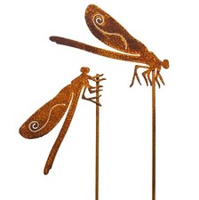 2 Deko Libellen Metallfiguren