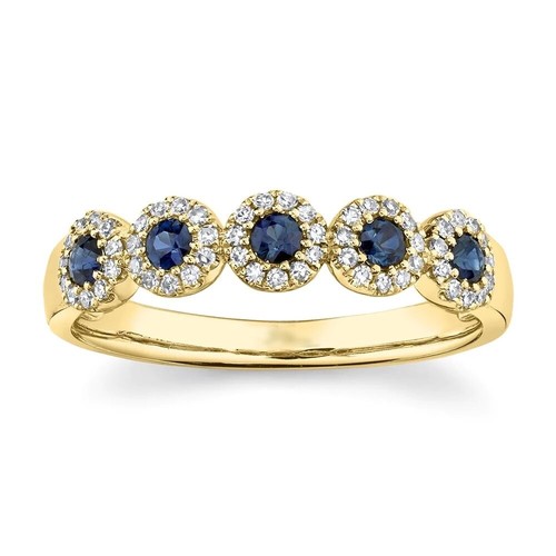 14k gelbgold saphir - saphir, halo