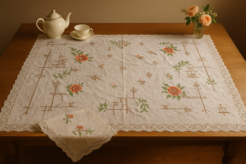 Vintage leinen tischdecke - vintage,