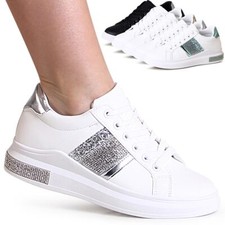 Damen Plateau Sneaker Glitzer