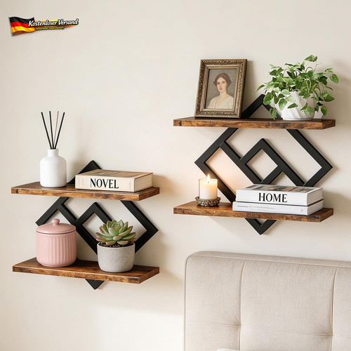 2er set wandregal holz - holz,, regal