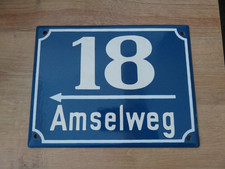 Hausnummernschild Amselweg 18 - z. B. auch für Hundehütte, Gartenhaus, Spielhaus