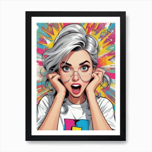 Niedliches pop art - art, mädchen