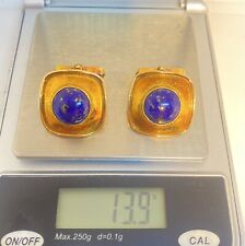 Manschettenknöpfe Gelbgold 585 Lapislazuli 13,9 Gramm
