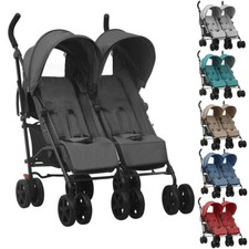 Geschwisterwagen Stahl Kinderwagen Zwillingswagen Baby-Buggy Klappbar Wagen