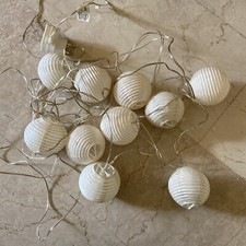 TCM Party Lichterkette Lampion 10 weiße Lampions warmweiß für Innen