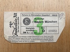Ticket Eintrittskarte FORTUNA DÜSSELDORF - BAYERN MÜNCHEN 1989/90 Bundesliga FCB