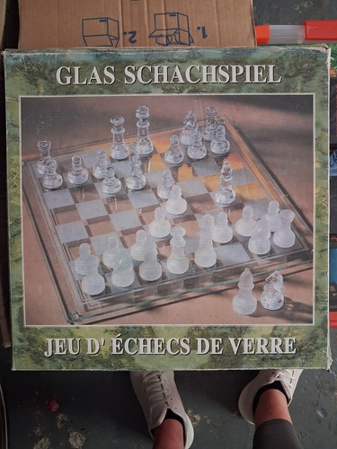 Glas schachspiel transparent - schachspiel,