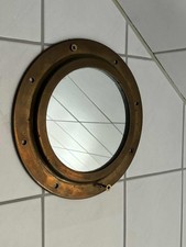 Bullauge Spiegel rund 23cm Messing maritim Wandspiegel massiv mit 2 Schrauben