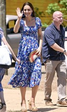 TORY BURCH GESMOKTES MIDIKLEID