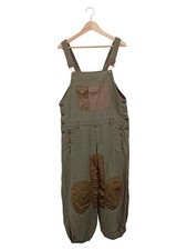 KILLAH Latzhose Damen Gr. 30 Grün Vintage Baumwolle Lässig Freizeit