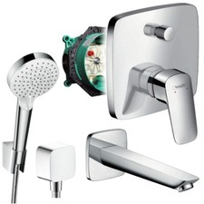 Hansgrohe Unterputz Logis Badewannenarmatur Armatur Set Wanne iBox Wanneneinlauf