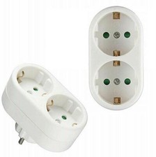 Doppelstecker Mehrfachstecker Duo Stecker 2-fach Multistecker Vertikal weiss
