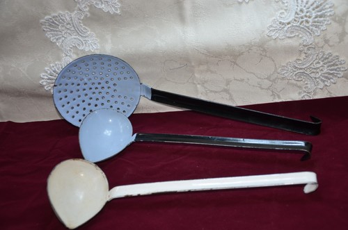 Emaille löffel siebkelle - emaille,