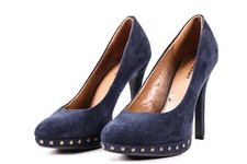 Graceland High heels Blau ( Gr. 38 ) Schuhe Samt Damenschuhe Abendschule