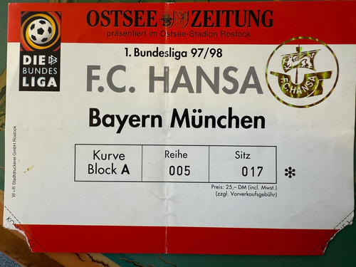 Eintrittskarte ticket hansa - eintrittskarte, /