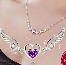 Damen Halskette Herz Zirkon Anhänger Frauen Schmuck Kette 925 Silber verstellbar