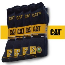 CAT Caterpillar 12 Paar Arbeitssocken, Schwarz, 16 verschiedene Größen