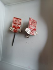 DDR - Abzeichen, 2 Stück, FDGB 25 Jahre Mitglied, Anstecknadel und Abzeichen