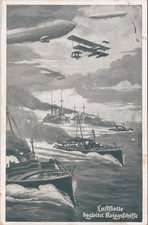 AK Postkarte Luftflotte begleitet Kriegsschiffe Feldpost 1916 Kriegsmarine