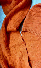 Damenpullover 100 % Kaschmir, Gr. 40, Orange