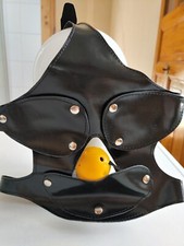 Kunst Ledermaske - Kopfharness - Riemenmaske mit Augenbinde und Mundabdeckung