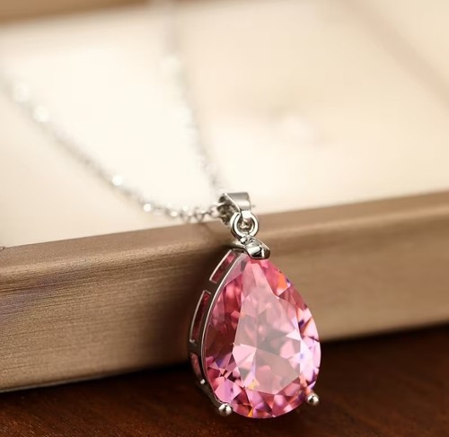 Silberne halskette rosa - silberne,
