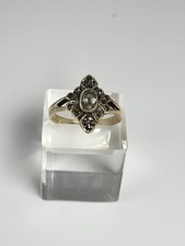  Silber 925 Ring Mit Blau & Markasit Stein Elegant 