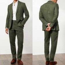 Grünes Leinen Herrenanzug