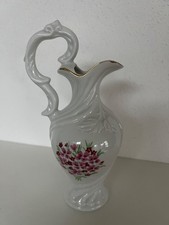 Vase mit Henkel Keramik weiss mit gold Blumen Barcelona wie neu