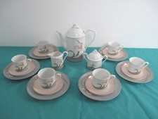 Schönes Royal Tettau Porzellan Kaffeeservice Solitaire Iris Lilie 6 Personen