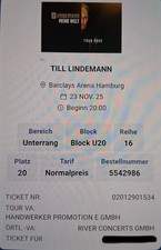 Till Lindemann Konzert Ticket