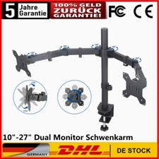 2-fach Monitor Halter Doppel Tischhalterung drehbar Schreibtischhalterung Dual