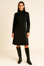 Marc Cain knielanges Kleid  N3 schwarz mit Reißverschluss