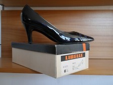 Libelle 6 1/2 Stiletto Pumps 80er schwarz LackLeder TRUE VINTAGE high heels 80s