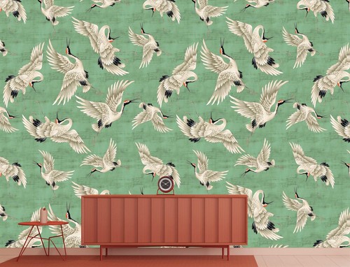 Green cycle storch chinoiserie - green,
