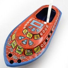 Knatterboot Kerzenboot buntes Pop Pop Boot bunt Blech Dampfschiff bemalt