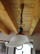 Wohnzimmer Hängelampe Esstischlampe Leuchte Porzellan Messing höhenverst.