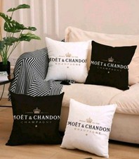 4x Moet Chandon Kissenbezug, Kissen, Neu, 2 Weiß Und 2 Schwarz,  45cm x 45cm