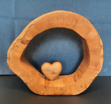Baumscheibe, Holzscheibe, Buche + Herz 1, Handarbeit, freistehend, H:32,B:31 cm