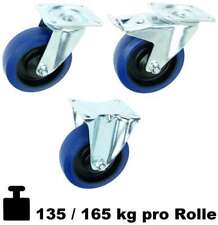 100 125 mm Transportrollen Lenkrollen Bockrollen Bremse BLUE WHEELS Rollen ECO
