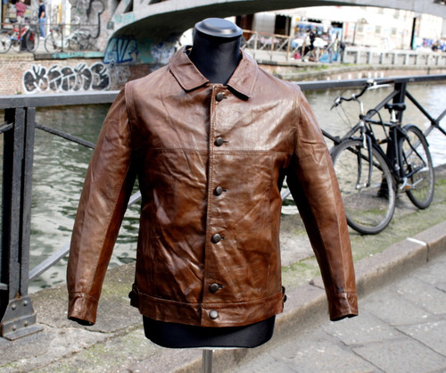 Lederjacke braun vintage 60er - lederjacke,
