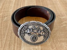 La Martina Echtleder Gürtel Unisex 95cm braun große Schnalle - guter Zustand