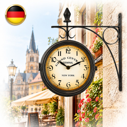 Doppelseitige uhr bahnhofsuhr - doppelseitige,