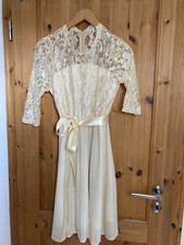 Kleid Bridgerton Spitze Konfirmation Creme beige Jugendweihe Kommunion