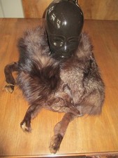 Echt Pelz Damen Stola Schal dunkelbraun l ca. 100cm