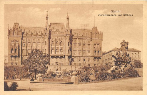Stettin rathaus mit - ak,