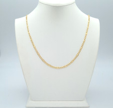 585 Gold Kette 50cm NEU Figaro Steg 14 Karat Gelbgold 3,27mm breit Halskette