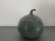 Herbstdeko Keramik Dose in Form eines Apfels 12cm türkisgrün