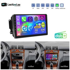 DAB+ Autoradio Carplay Android15 GPS Für Mercedes Benz CLK-klasse W209 2002-2006